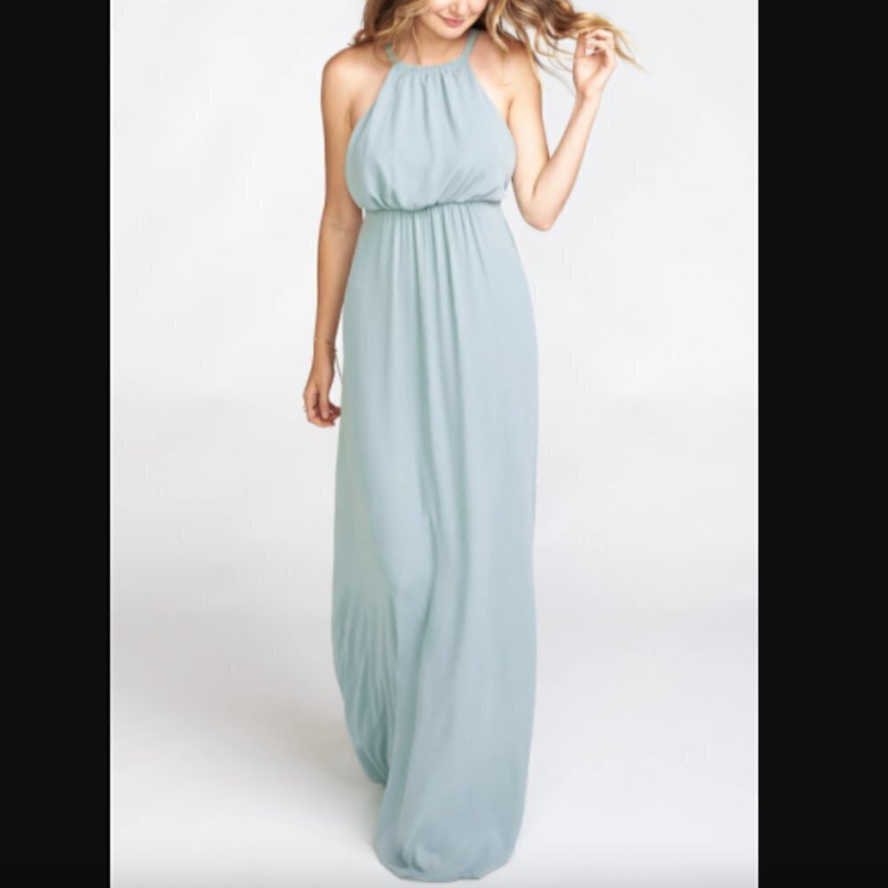 NWT Show Me Your‎ Mumu Amanda Maxi Dress in Silver Sage Crisp sz XXL